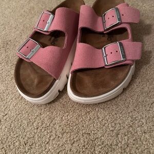 Birkenstock Papillio Arizona Chunky Platform PAP Pink Sandal. Size: 7, 38